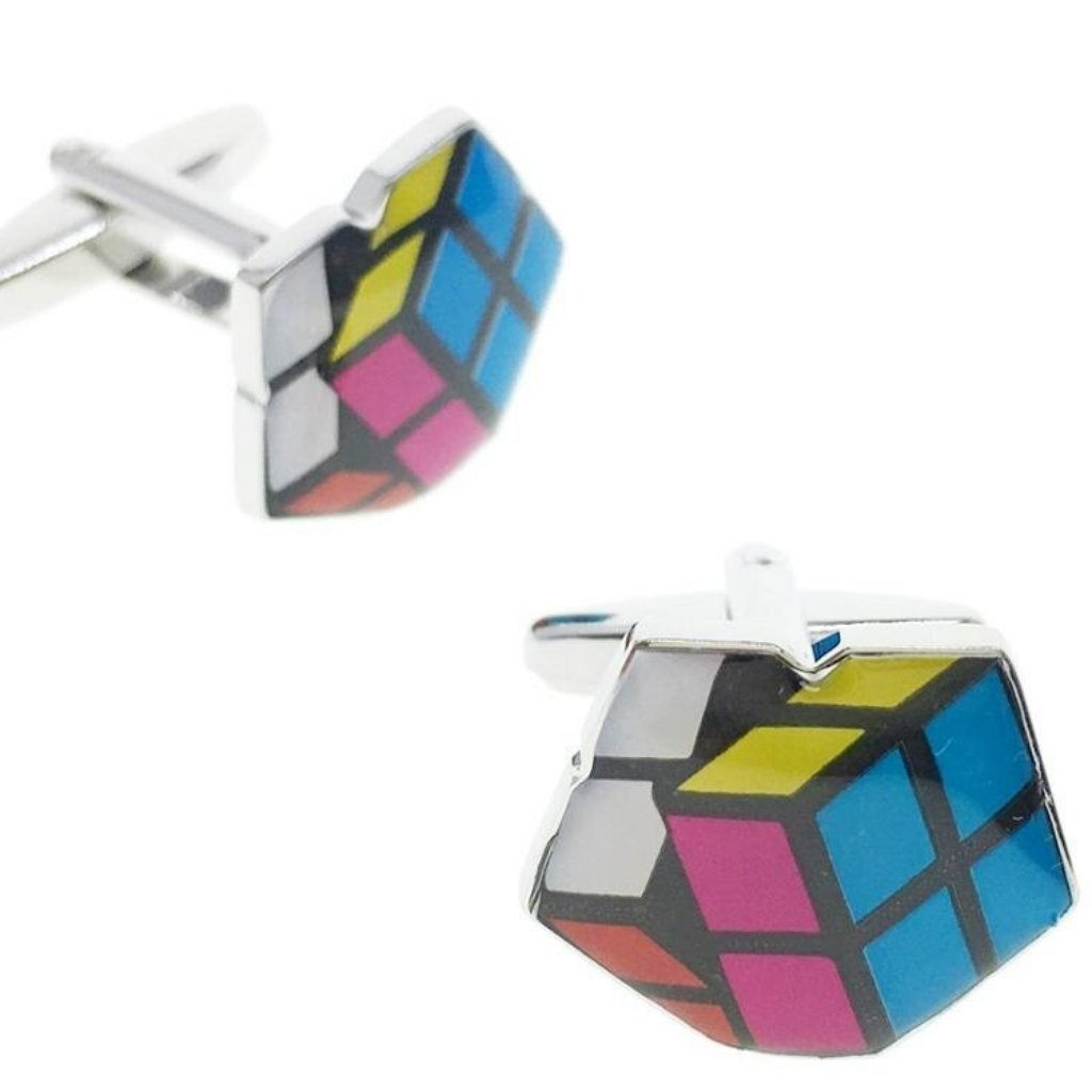 2-D Cube Cufflinks